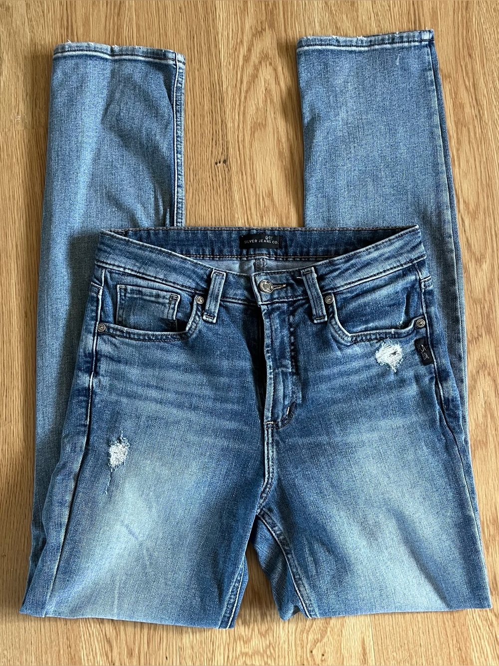 Silver Jeans Co. Most Wanted Straight Medium Wash Blue Mid Rise Jeans W28/L31
